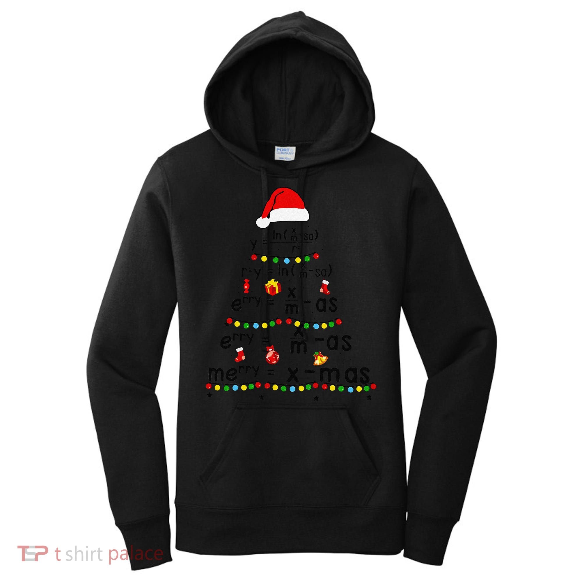 Math Equation Merry Xmas Funny Math Teacher Christmas Humor Women's Hoodie