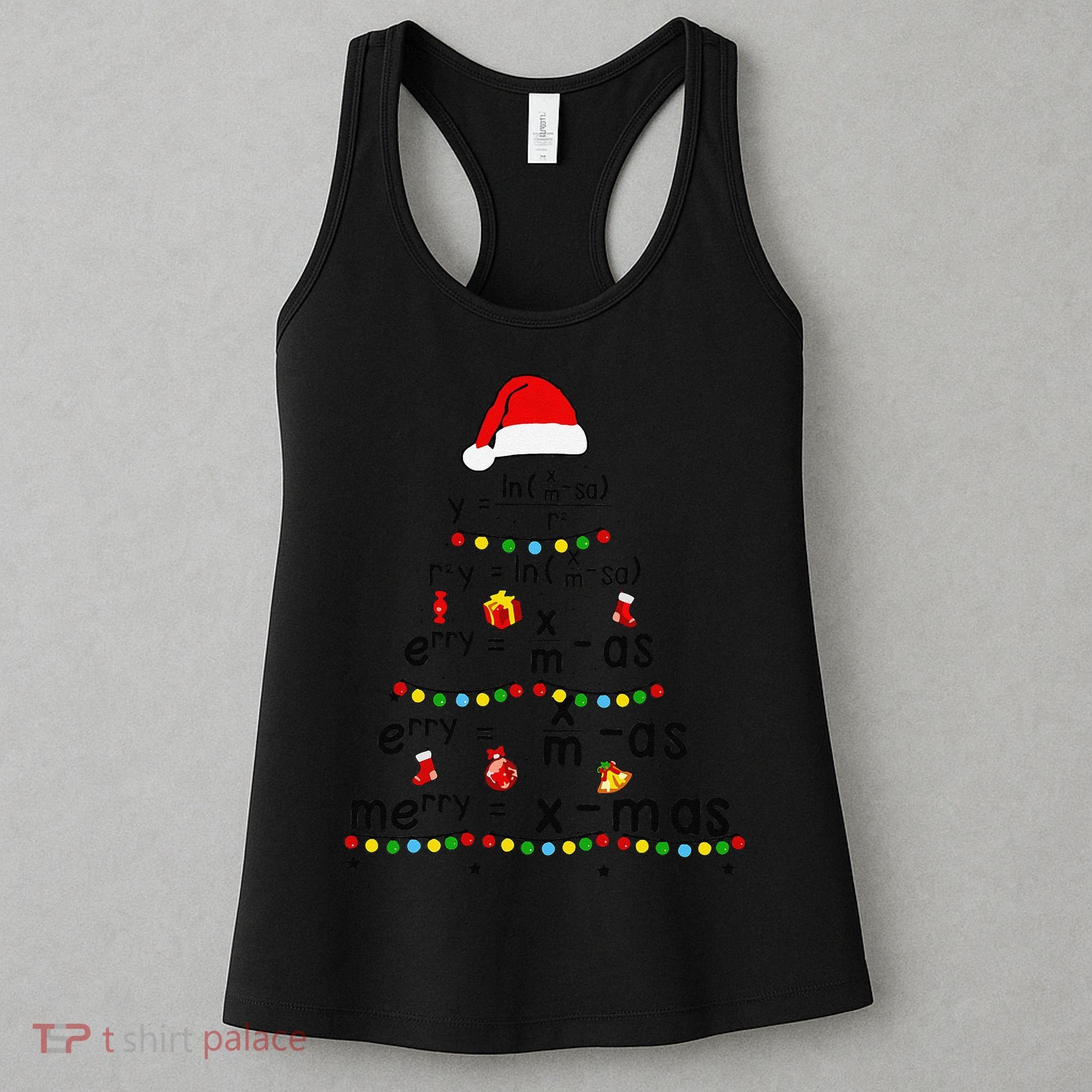 Math Equation Merry Xmas Funny Math Teacher Christmas Humor Women's Tank Top