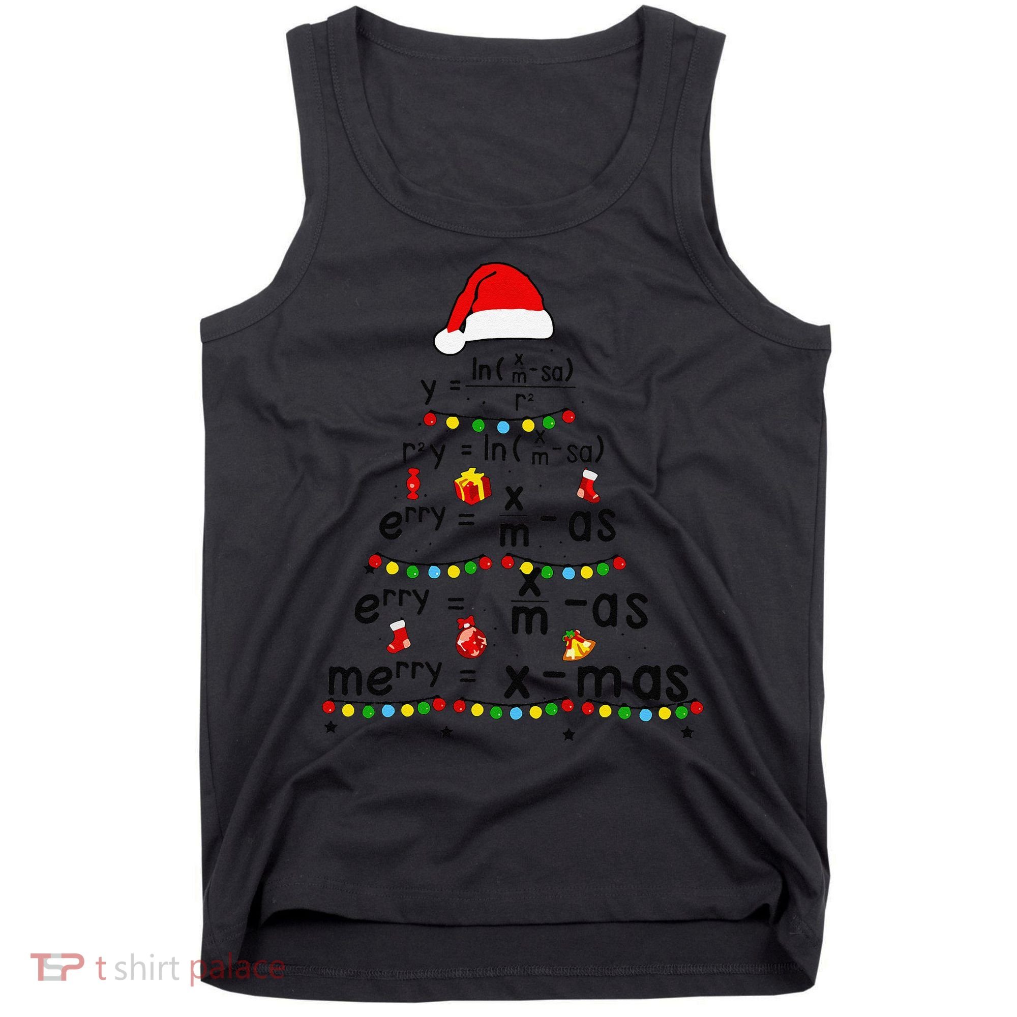 Math Equation Merry Xmas Funny Math Teacher Christmas Humor Tank Top