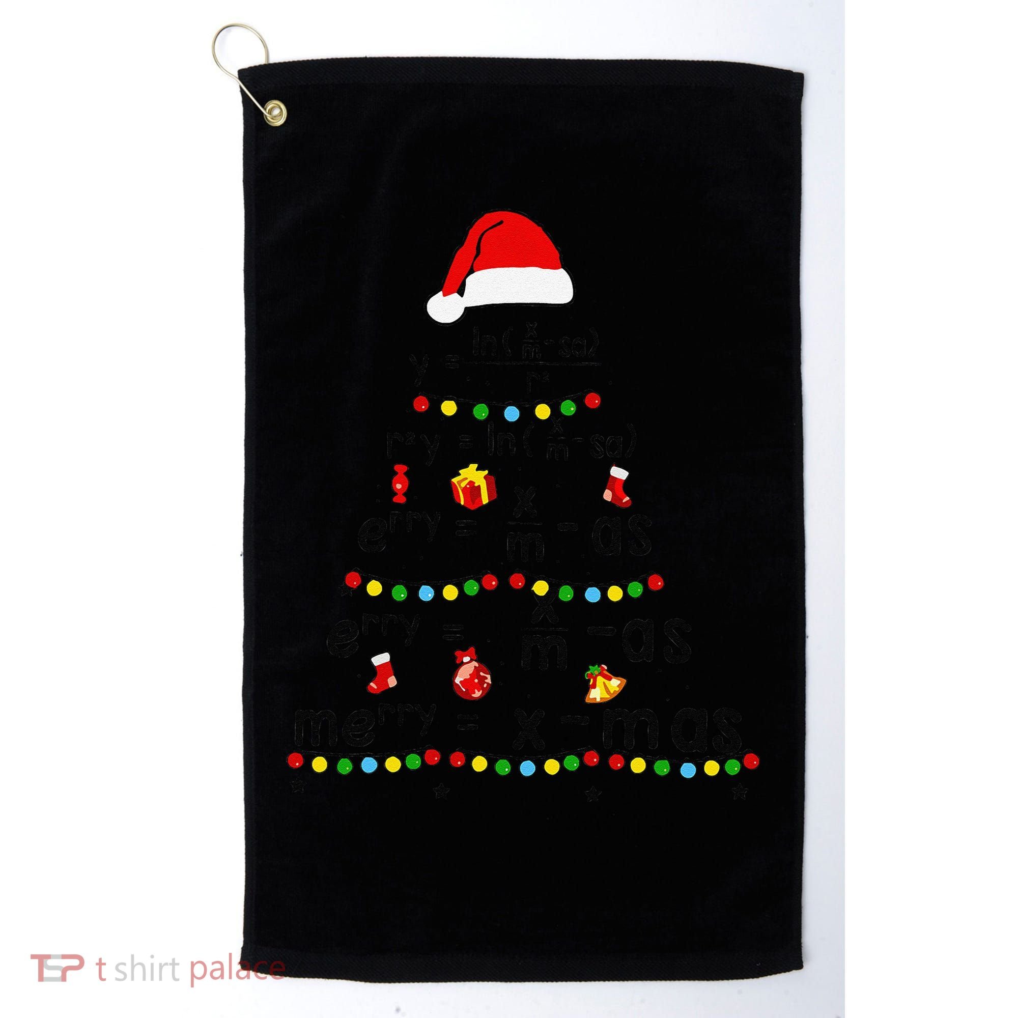 Math Equation Merry Xmas Funny Math Teacher Christmas Humor Golf Towel