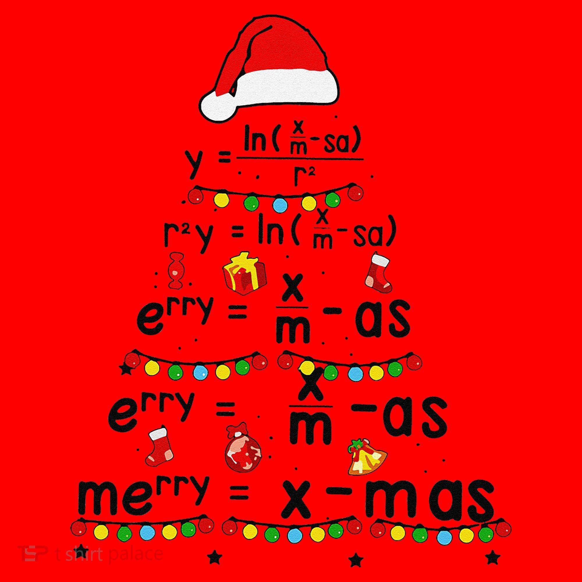 Math Equation Merry Xmas Funny Math Teacher Christmas Humor Santa Hat