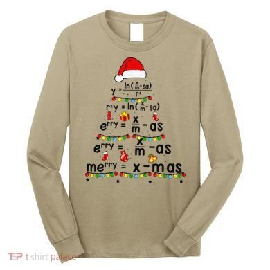 Math Equation Merry Xmas Funny Math Teacher Christmas Humor Long Sleeve Shirt