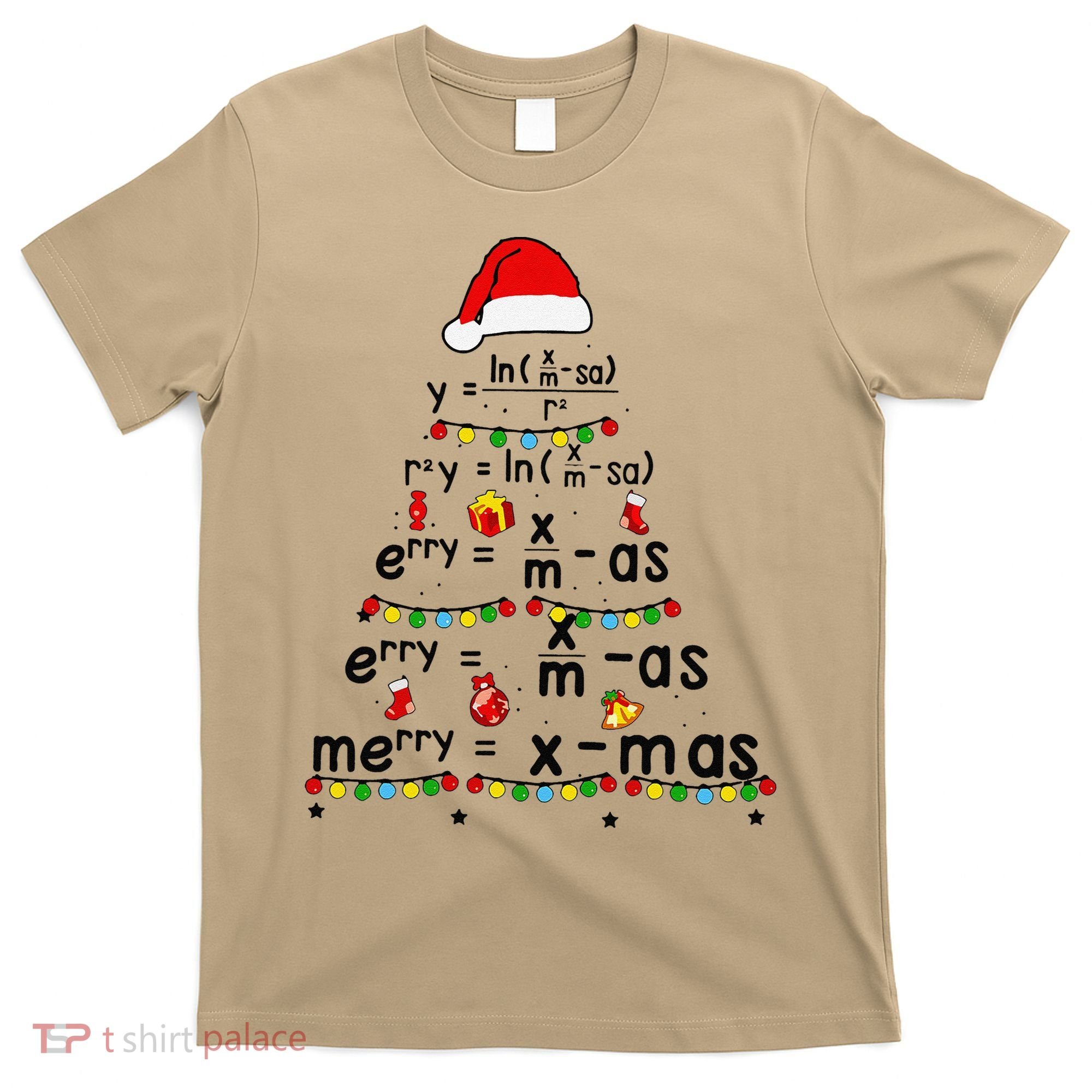 Math Equation Merry Xmas Funny Math Teacher Christmas Humor T-Shirt