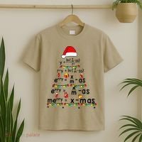 Math Equation Merry Xmas Funny Math Teacher Christmas Humor T-Shirt thumb 2