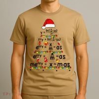 Math Equation Merry Xmas Funny Math Teacher Christmas Humor T-Shirt thumb 3