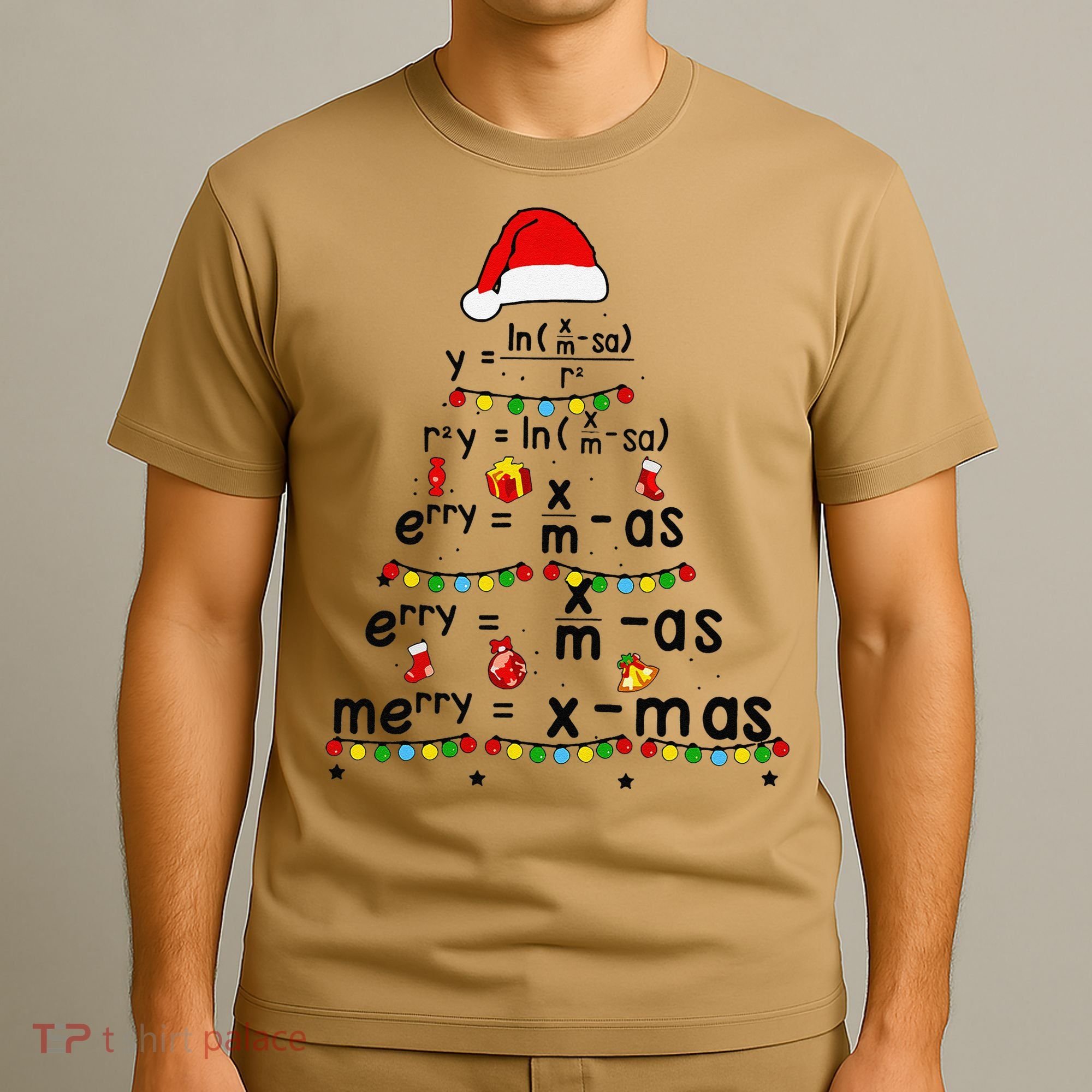 Math Equation Merry Xmas Funny Math Teacher Christmas Humor T-Shirt