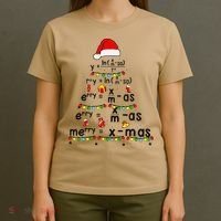 Math Equation Merry Xmas Funny Math Teacher Christmas Humor T-Shirt thumb 4