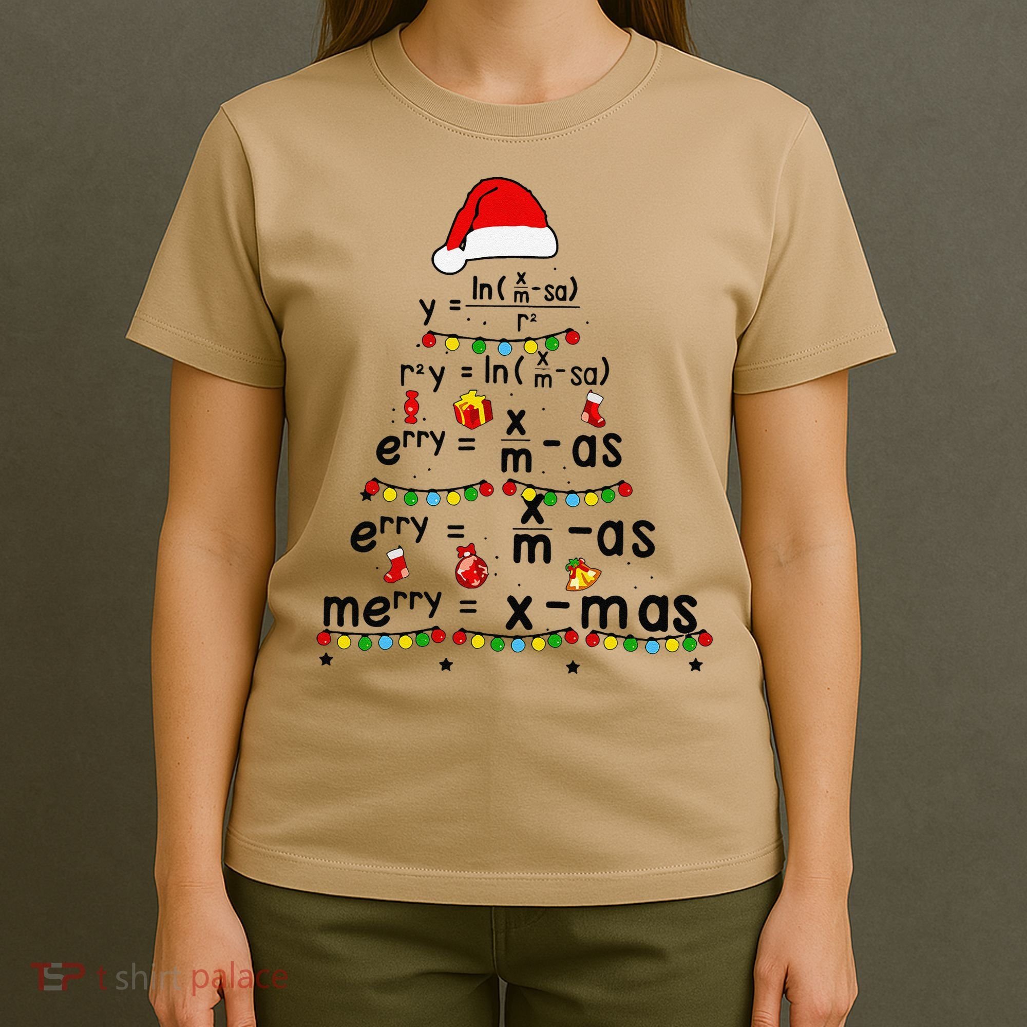 Math Equation Merry Xmas Funny Math Teacher Christmas Humor T-Shirt