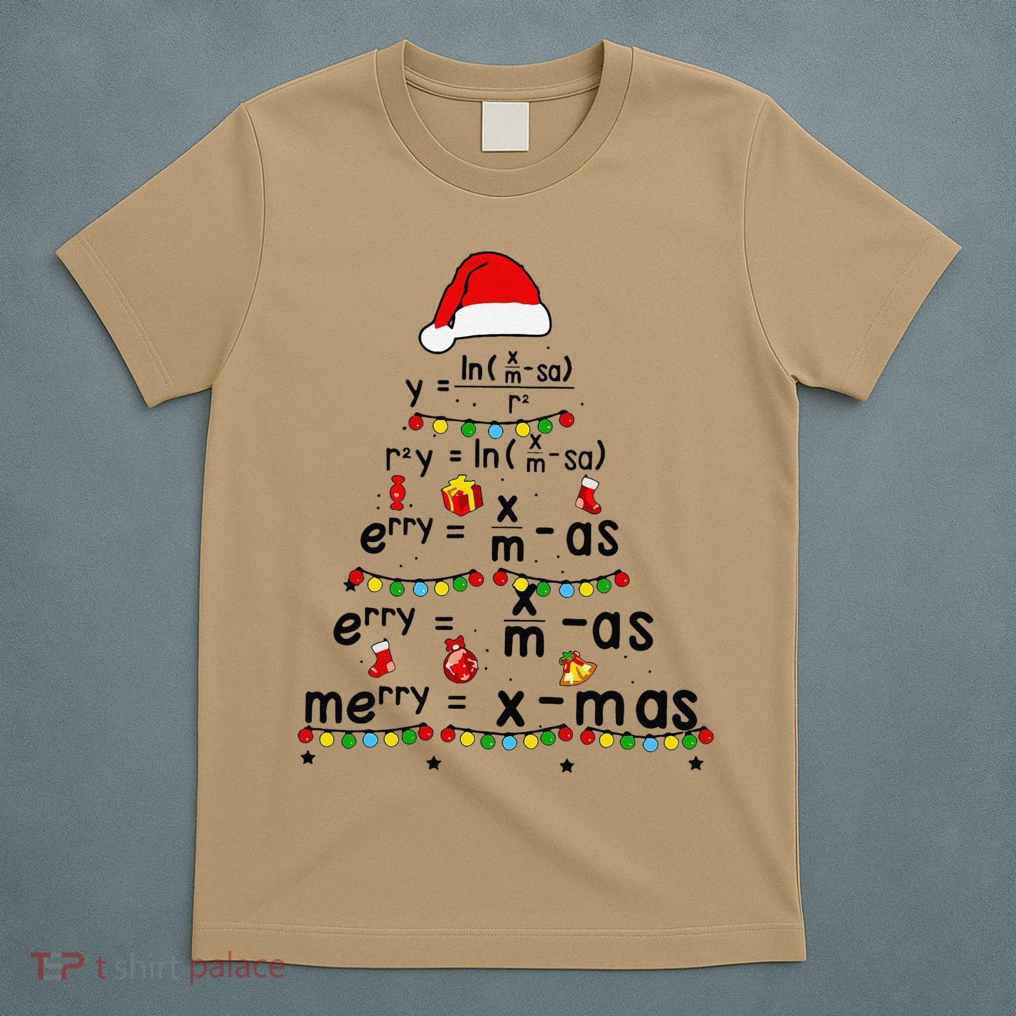 Math Equation Merry Xmas Funny Math Teacher Christmas Humor T-Shirt