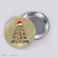 Math Equation Merry Xmas Funny Math Teacher Christmas Humor Button thumb 0