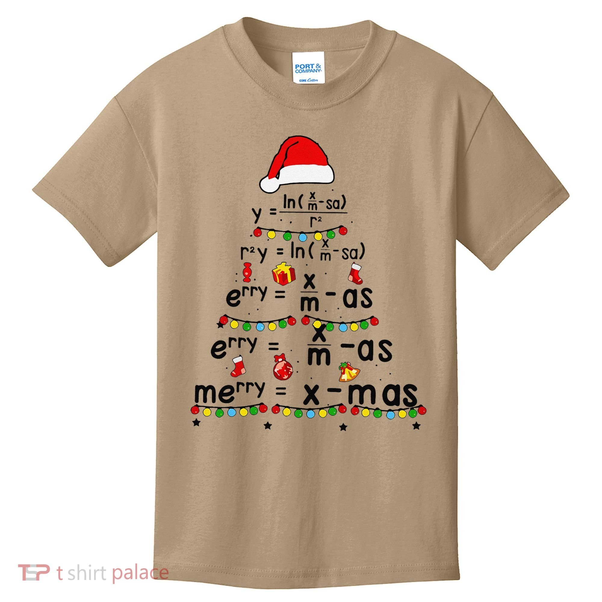 Math Equation Merry Xmas Funny Math Teacher Christmas Humor Kids T-Shirt