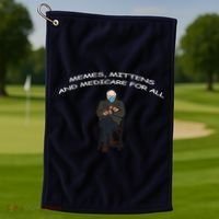 Memes Mittens And Medicare For All Golf Towel thumb 1