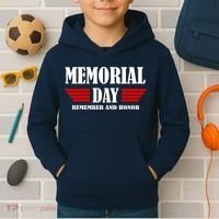 Memorial Day Remember And Honor Kids Hoodie thumb 2