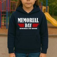 Memorial Day Remember And Honor Kids Hoodie thumb 3