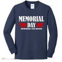 Memorial Day Remember And Honor Kids Long Sleeve Shirt thumb 0