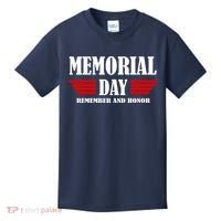 Memorial Day Remember And Honor Kids T-Shirt thumb 0