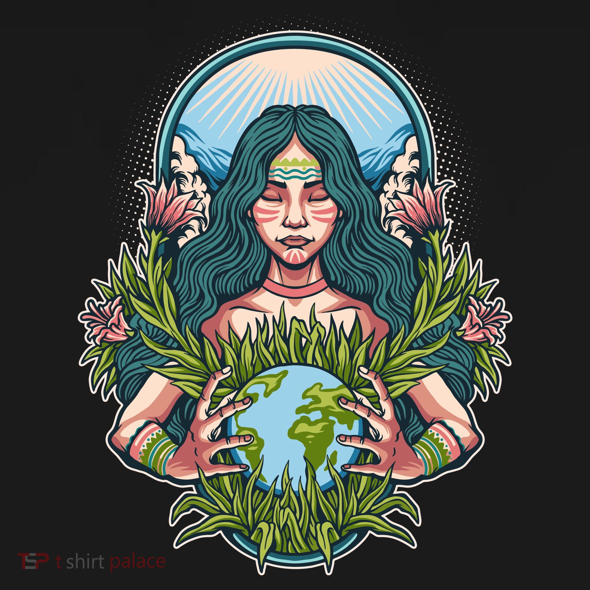 Mother Earth Native American Earth Day Bucket Hat