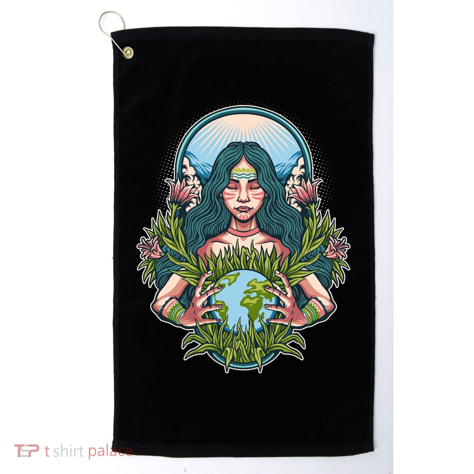Mother Earth Native American Earth Day Golf Towel