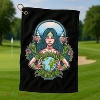 Mother Earth Native American Earth Day Golf Towel thumb 1