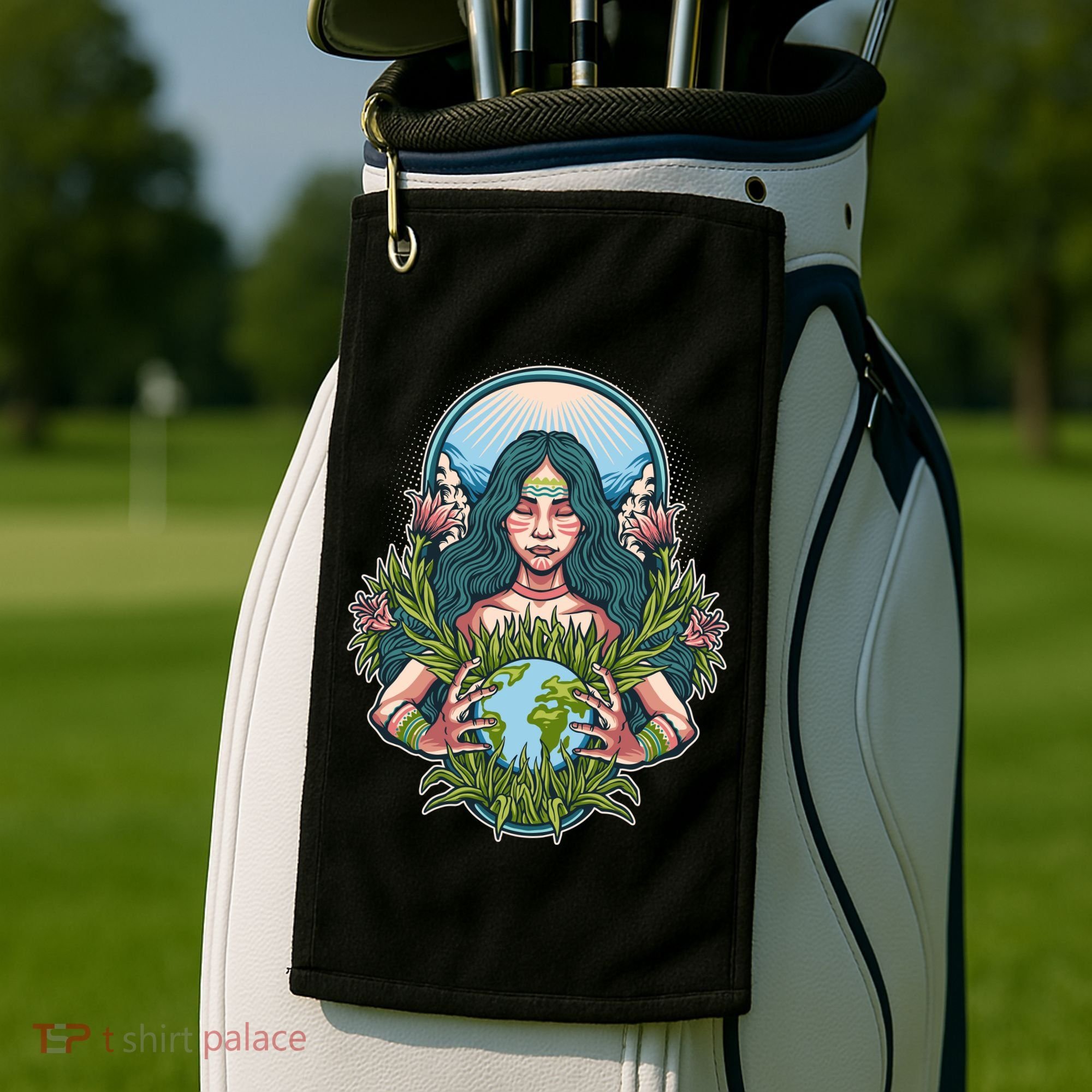 Mother Earth Native American Earth Day Golf Towel