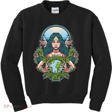 Mother Earth Native American Earth Day Kids Sweatshirt