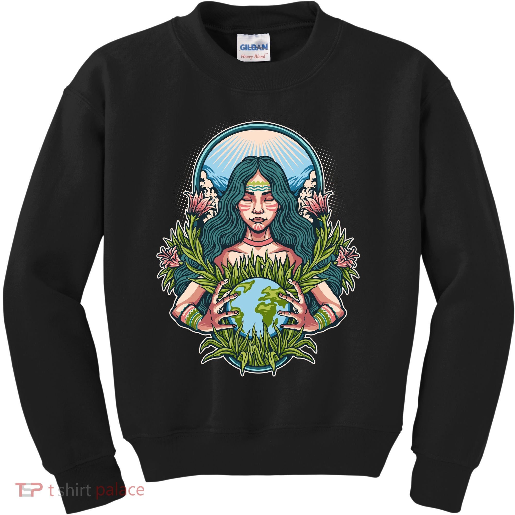 Mother Earth Native American Earth Day Kids Sweatshirt