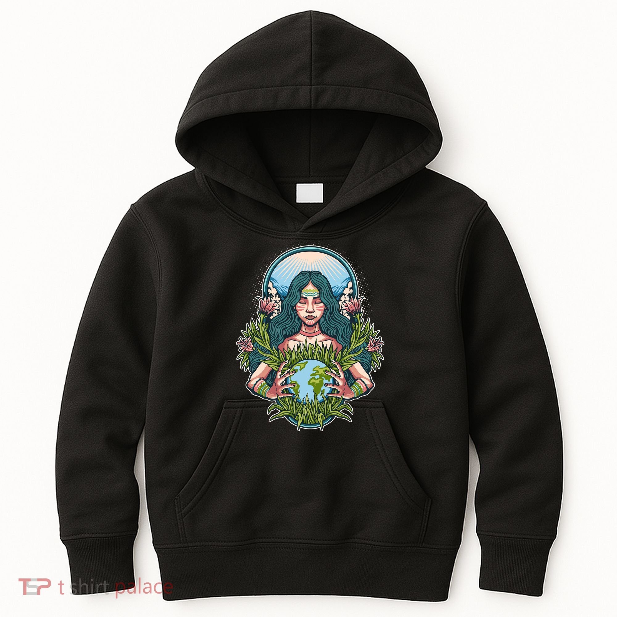 Mother Earth Native American Earth Day Kids Hoodie