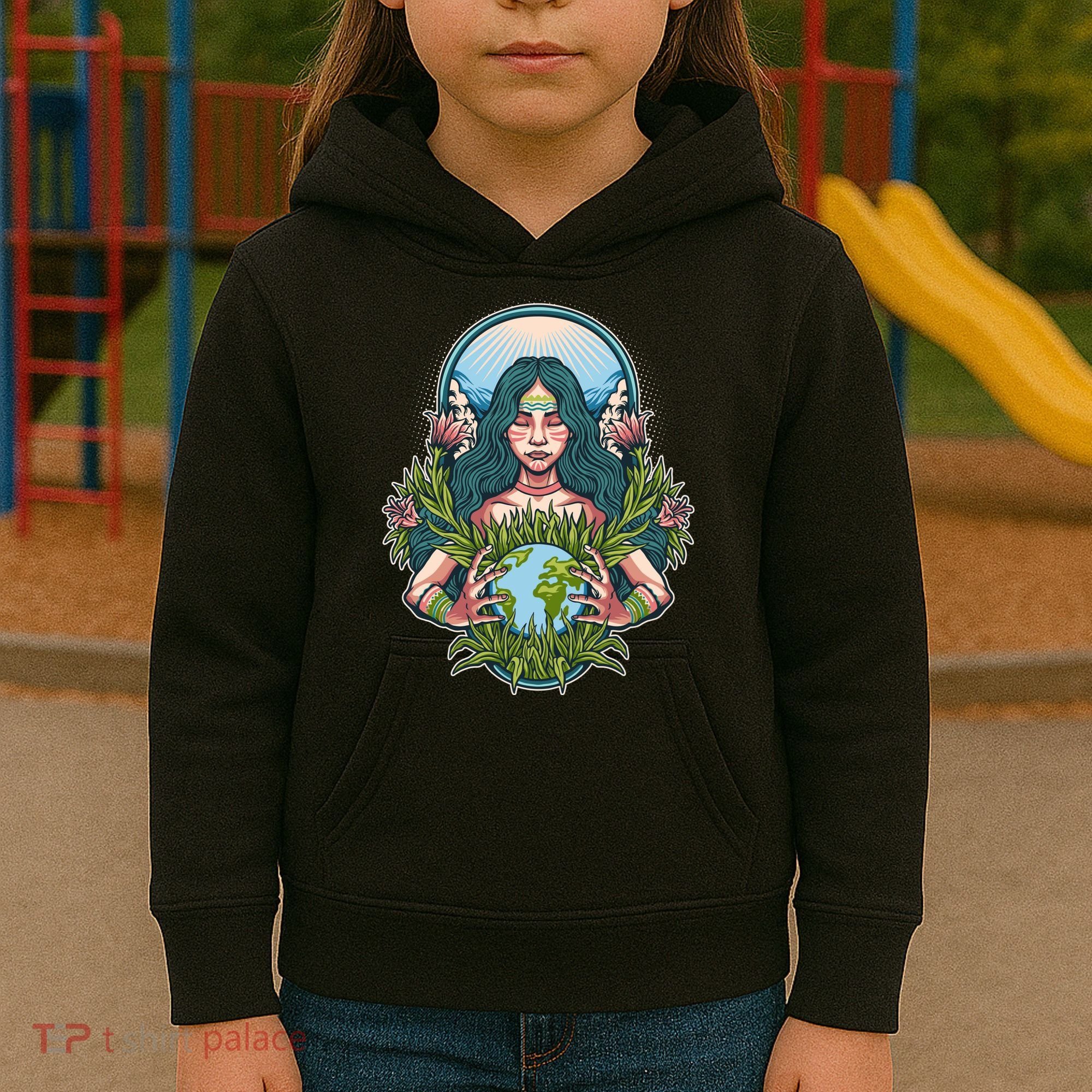 Mother Earth Native American Earth Day Kids Hoodie