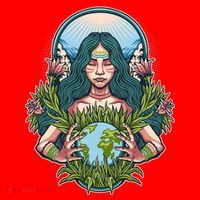 Mother Earth Native American Earth Day Santa Hat thumb 1