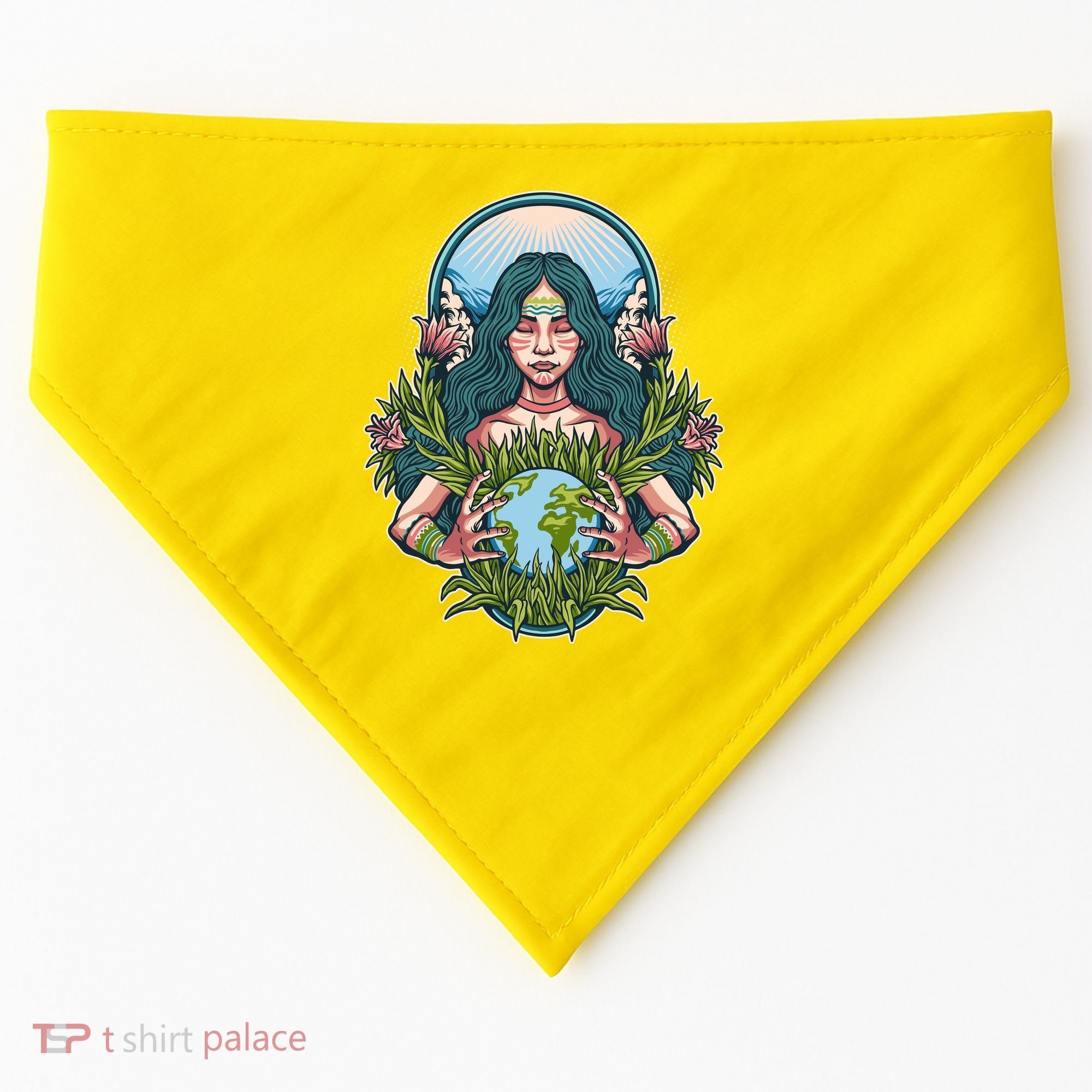 Mother Earth Native American Earth Day USA-Made Doggie Bandana