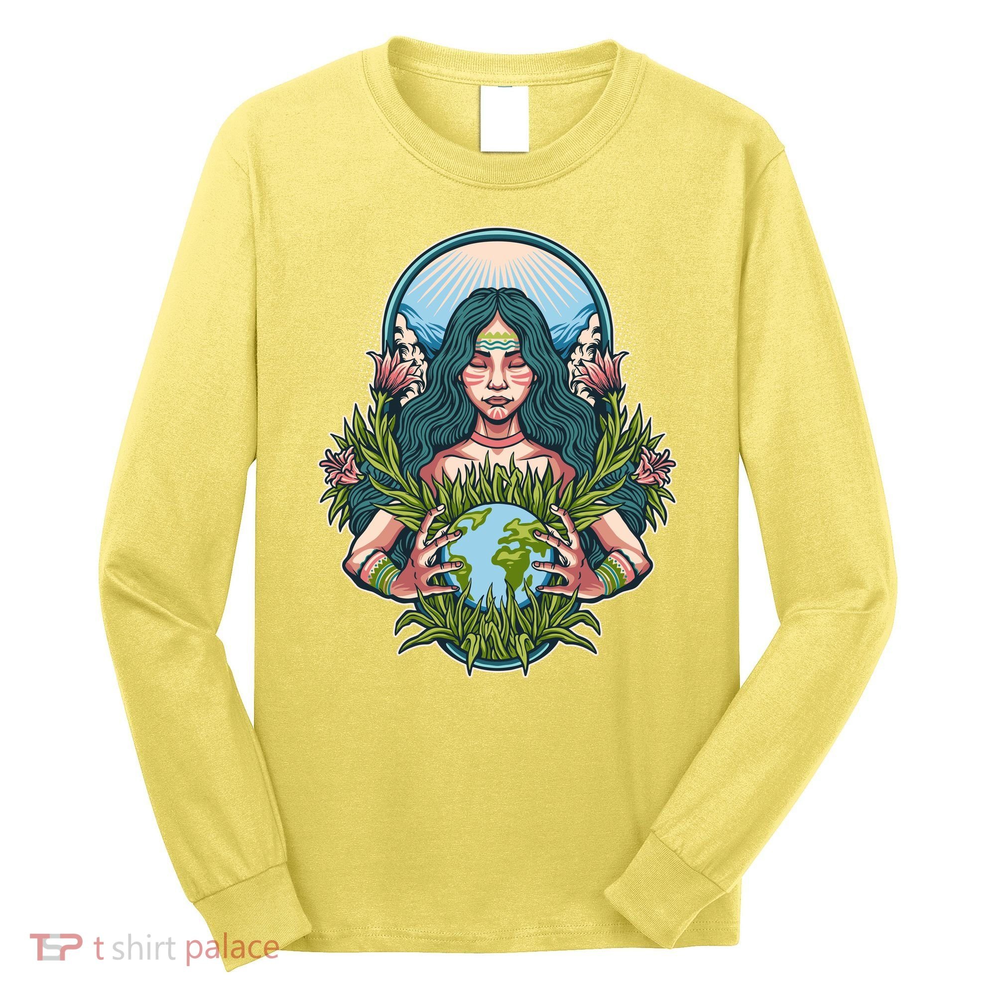 Mother Earth Native American Earth Day Long Sleeve Shirt
