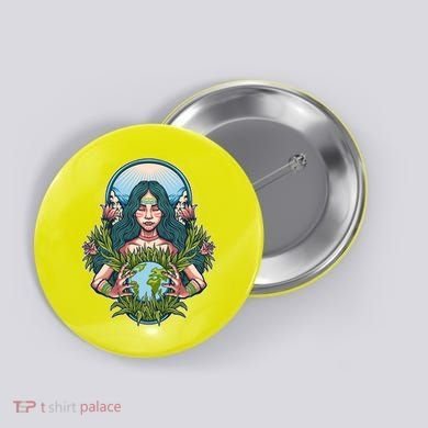 Mother Earth Native American Earth Day Button