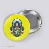 Mother Earth Native American Earth Day Button thumb 0