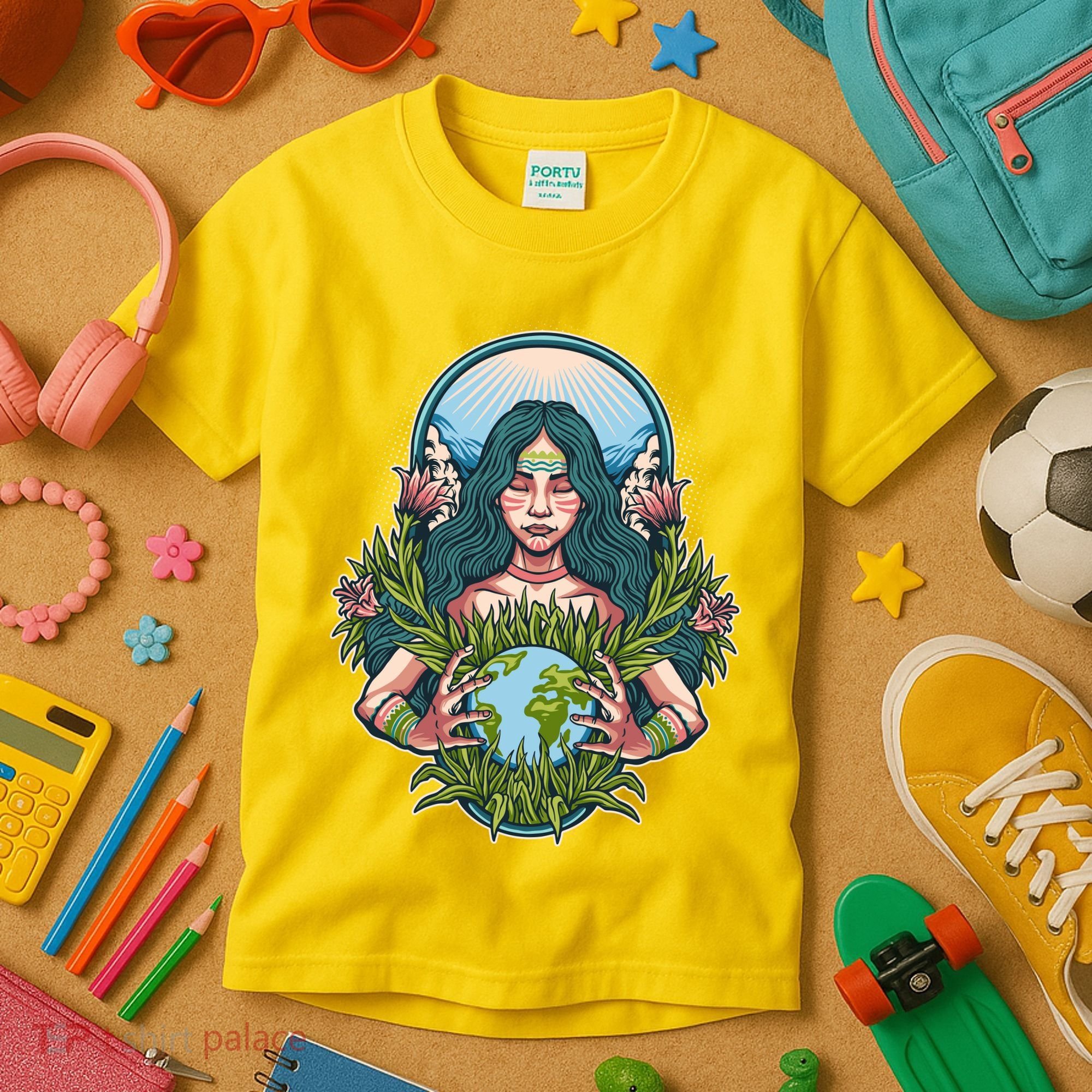 Mother Earth Native American Earth Day Kids T-Shirt