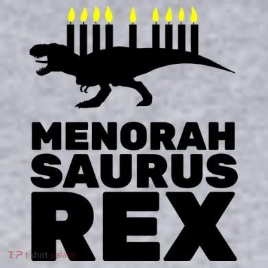 Menorah Saurus Rex Women's Racerback Cropped Tank
