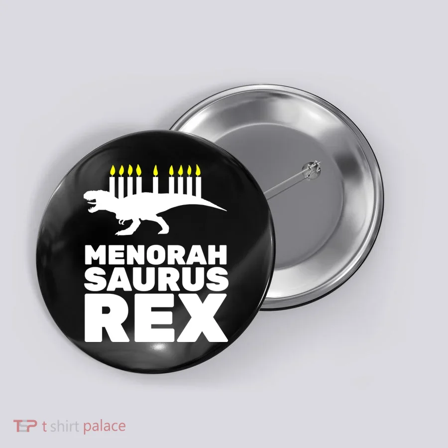 Menorah Saurus Rex Button