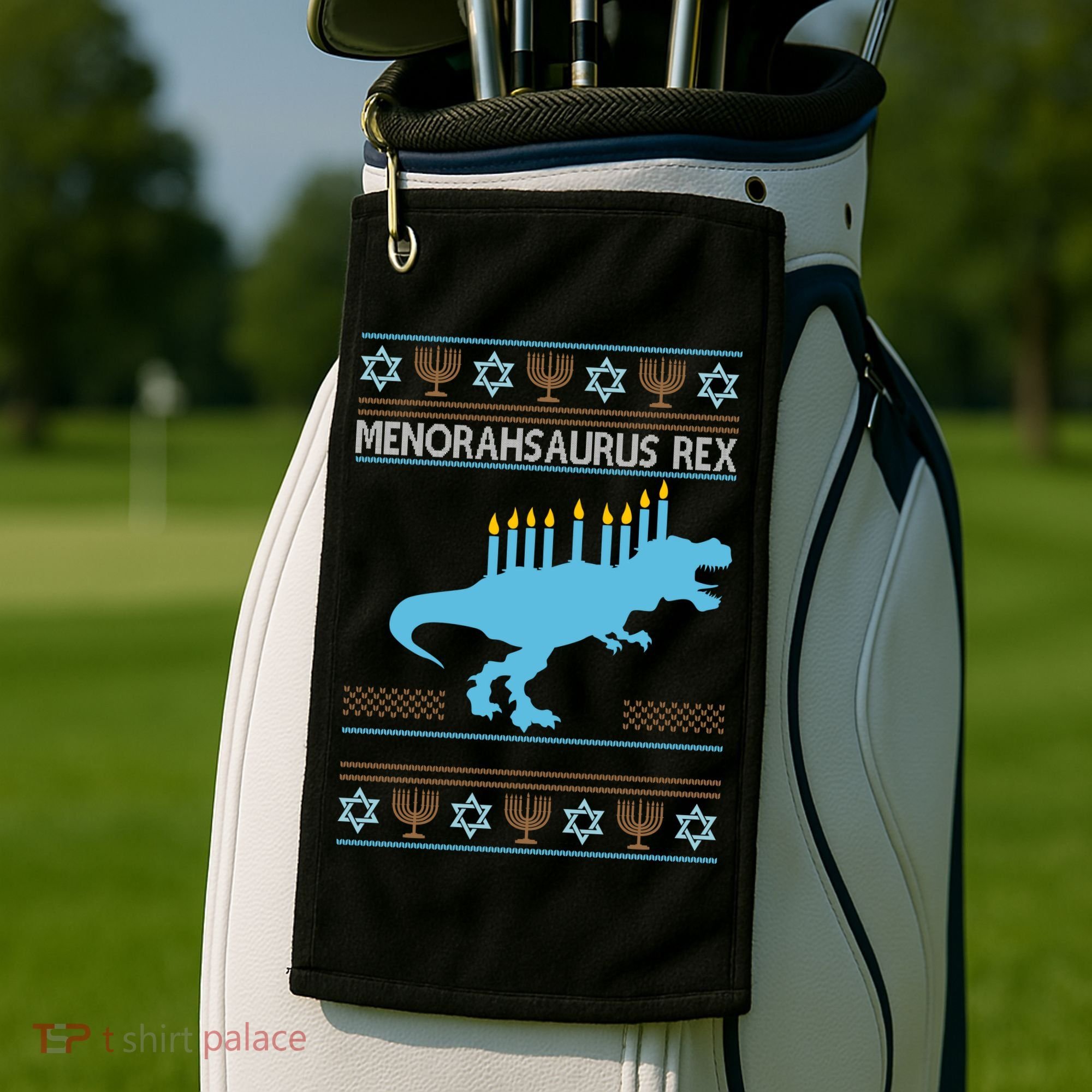 Menorahsaurus Rex Golf Towel