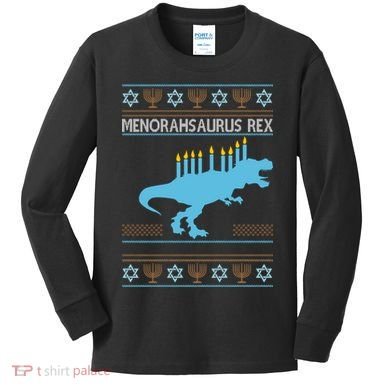 Menorahsaurus Rex Kids Long Sleeve Shirt