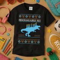 Menorahsaurus Rex Kids T-Shirt thumb 3