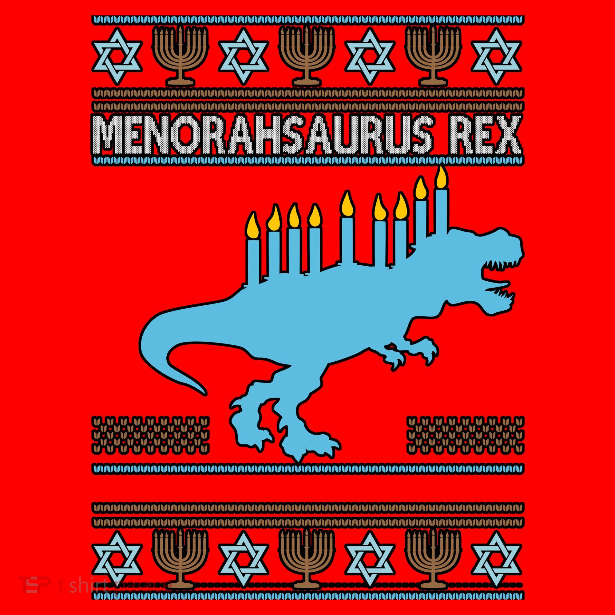Menorahsaurus Rex Santa Hat