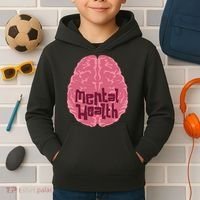 Mental Health Awareness Brain Kids Hoodie thumb 2