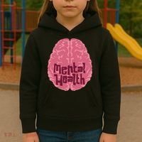 Mental Health Awareness Brain Kids Hoodie thumb 3