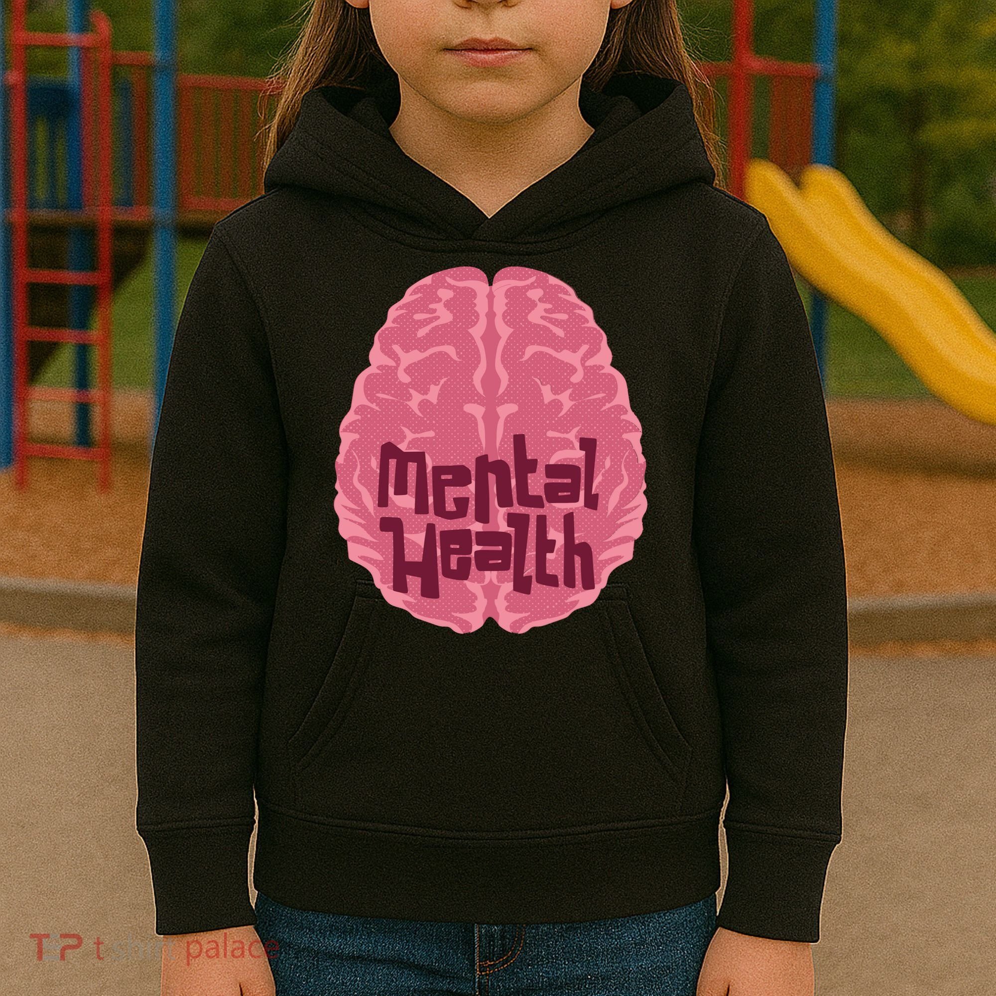 Mental Health Awareness Brain Kids Hoodie