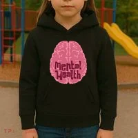 Mental Health Awareness Brain Kids Hoodie thumb 3
