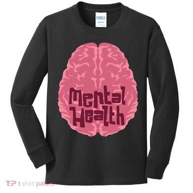 Mental Health Awareness Brain Kids Long Sleeve Shirt