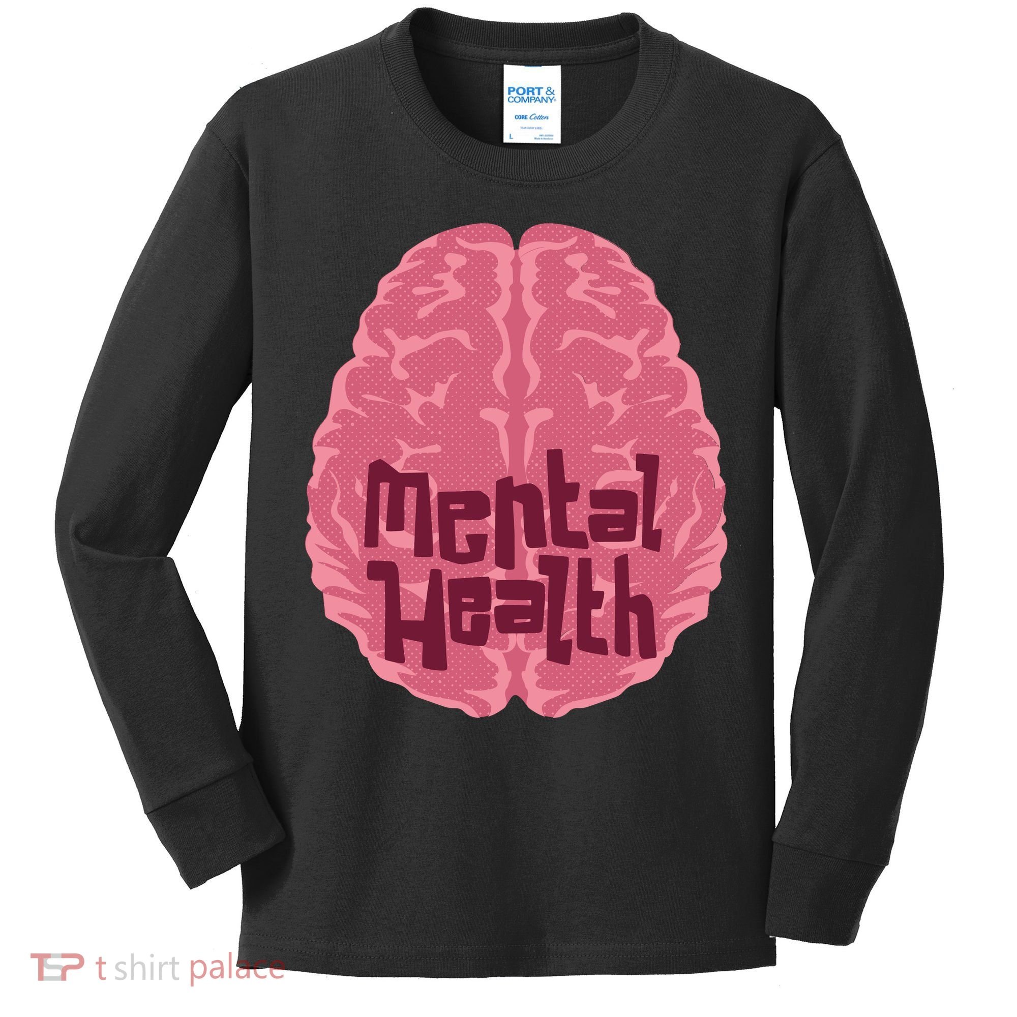 Mental Health Awareness Brain Kids Long Sleeve Shirt