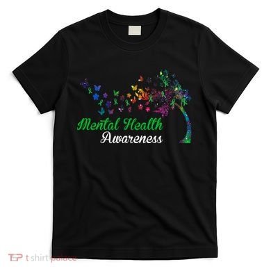 Mental Health Awareness Butterfly Tree T-Shirt