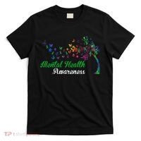 Mental Health Awareness Butterfly Tree T-Shirt thumb 0