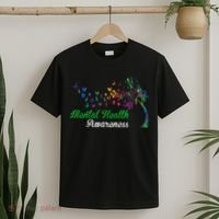 Mental Health Awareness Butterfly Tree T-Shirt thumb 2