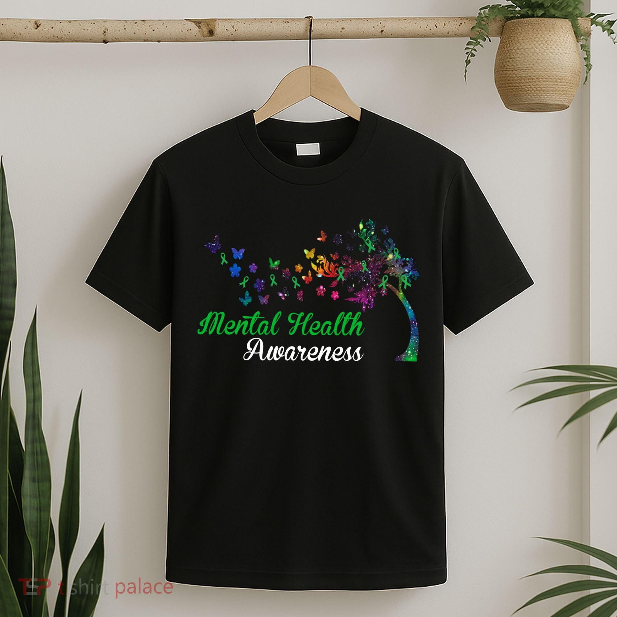 Mental Health Awareness Butterfly Tree T-Shirt